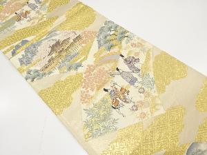 アンティーク　平安絵巻模様織り出し袋帯（材料）